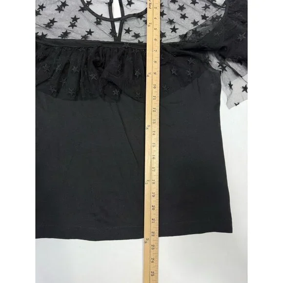 J Crew Womens Sheer Embroidered Whimsigoth Top Medium Victorian Dark Romantic - Picture 9 of 10